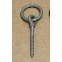 Båtring, fransk treskrue, 12mm, med ring, galvanisert, 	100mm lengde på bolt (65mm med gjenger), diameter ring ca 55mm.