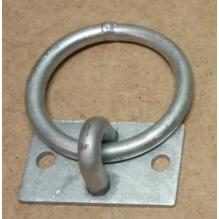 Båtring, festeplate, 16mm ring, galvanisert, 120x70mm plate, ring innv diamenter 105mm