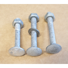 Låsebolt M10x80 med mutter, (ikke låsemutter), galvanisert