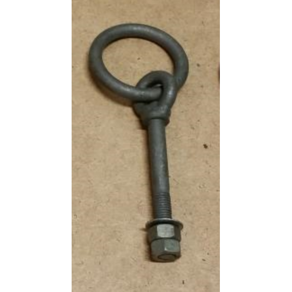 Båtring, maskinbolt, 12mm, med ring, galvanisert, 100mm lengde på bolt (40-45mm med gjenger)